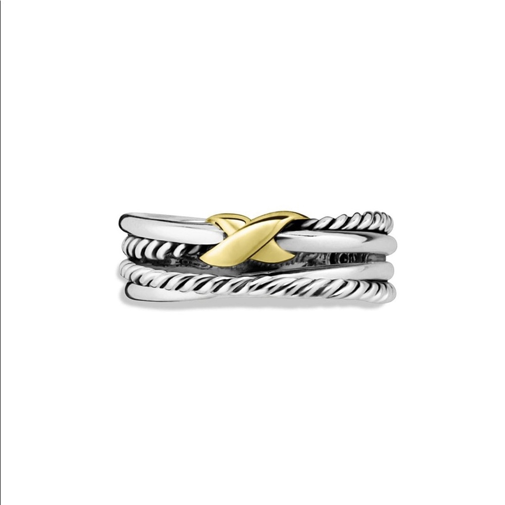 NIB David Yuman X Crossover Ring with 18kt size 6 - Picture 2 of 2